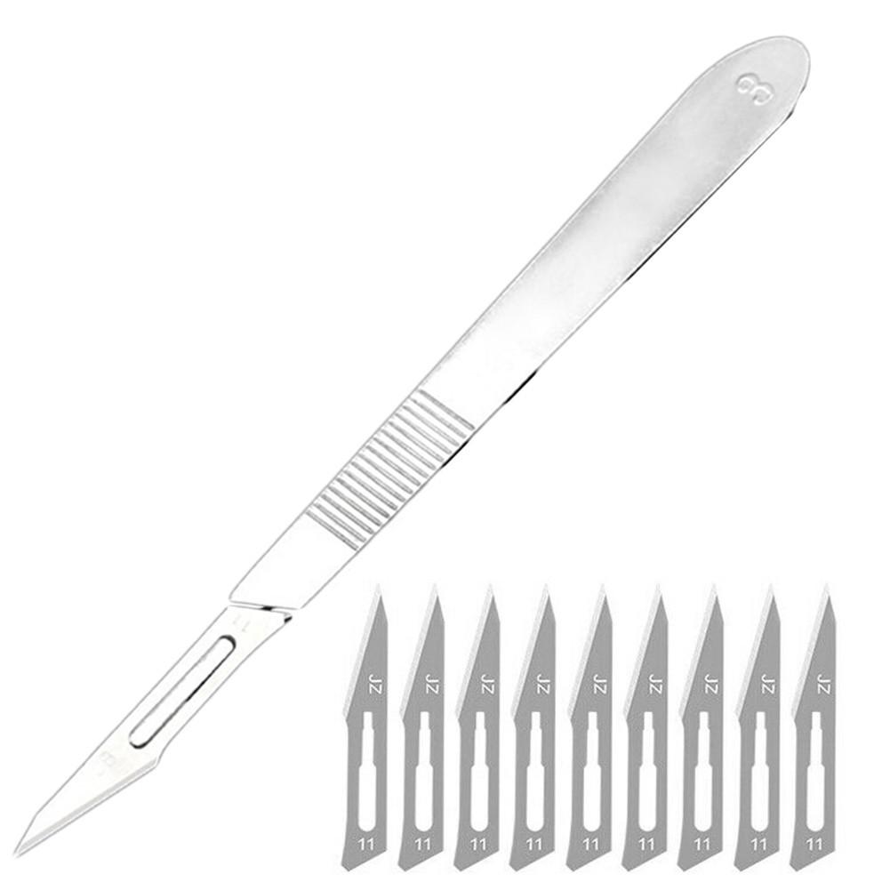 Нержавеющая сталь 1 ручка скальпеля 10 лезвий скальпеля стерильные