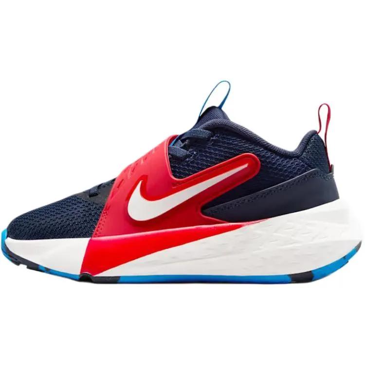 Nike Team Hustle D 12 Abrasion Resistant Breathable Low top Basketball Shoes Marine Blue Kids' (Unisex) Kids' Basketball Shoes HF6280 401