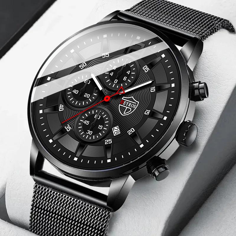 1 шт./4 шт./компл. модные мужские кварцевые часы с календарем для деловых людей, набор наручных часов и браслетов, подарки на день отца