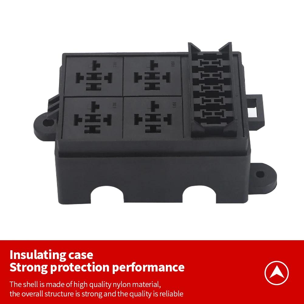 Бесплатная комбинация автомобильный грузовик 6-позиционный держатель предохранителя 4 держателя реле схема стандартный ATO лезвие предохранитель держатель реле 12 В 40 А реле