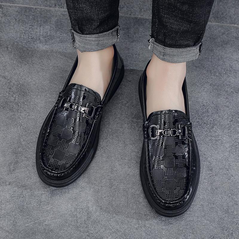 Весенние дышащие повседневные кожаные туфли мужские британские однопедальные универсальные туфли Doudou с мягкой подошвой повседневные нескользящие низкие мужские туфли прилив