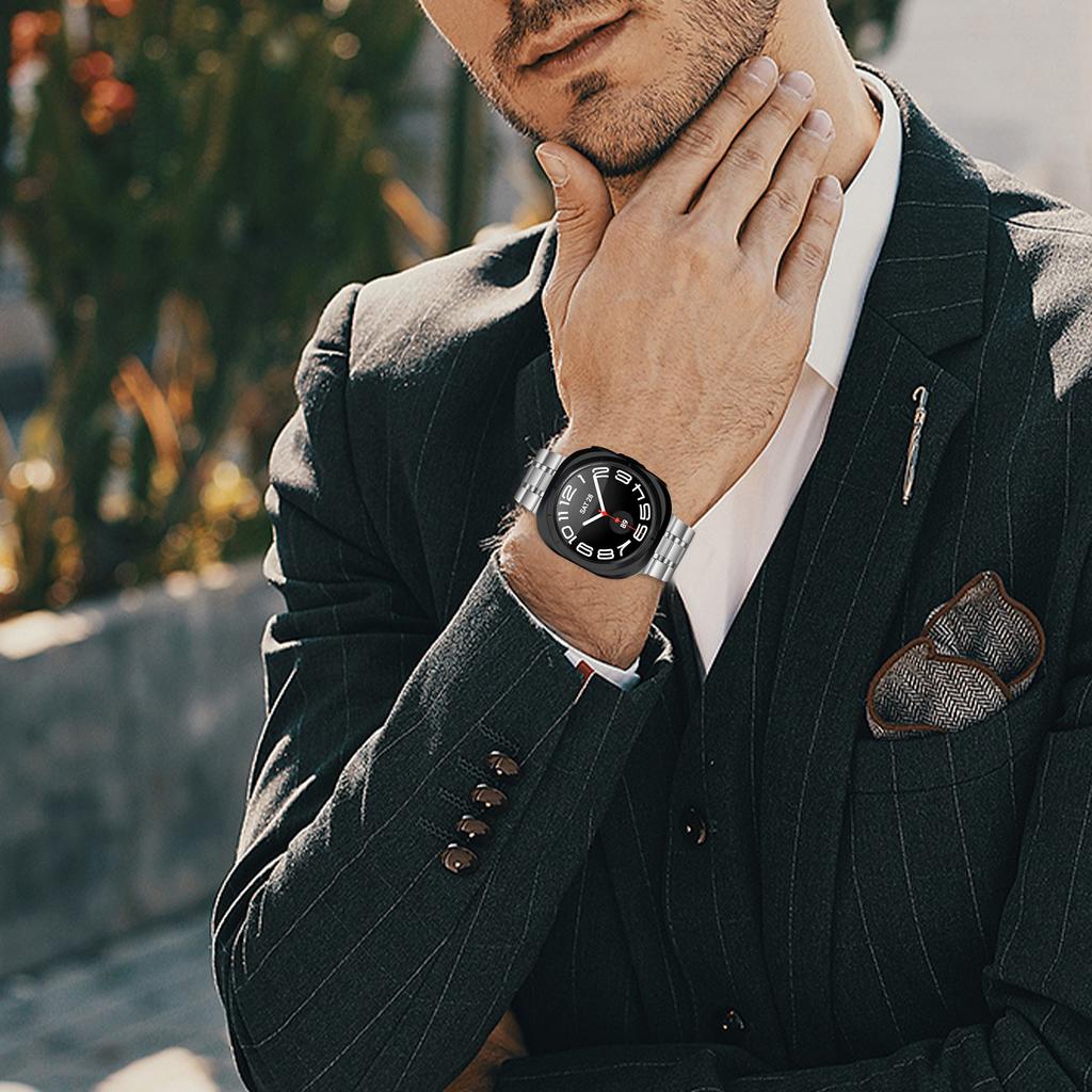 Для Samsung Galaxy Watch Ultra 47 мм Ремешок для часов 5-рядный Браслет для часов из нержавеющей стали