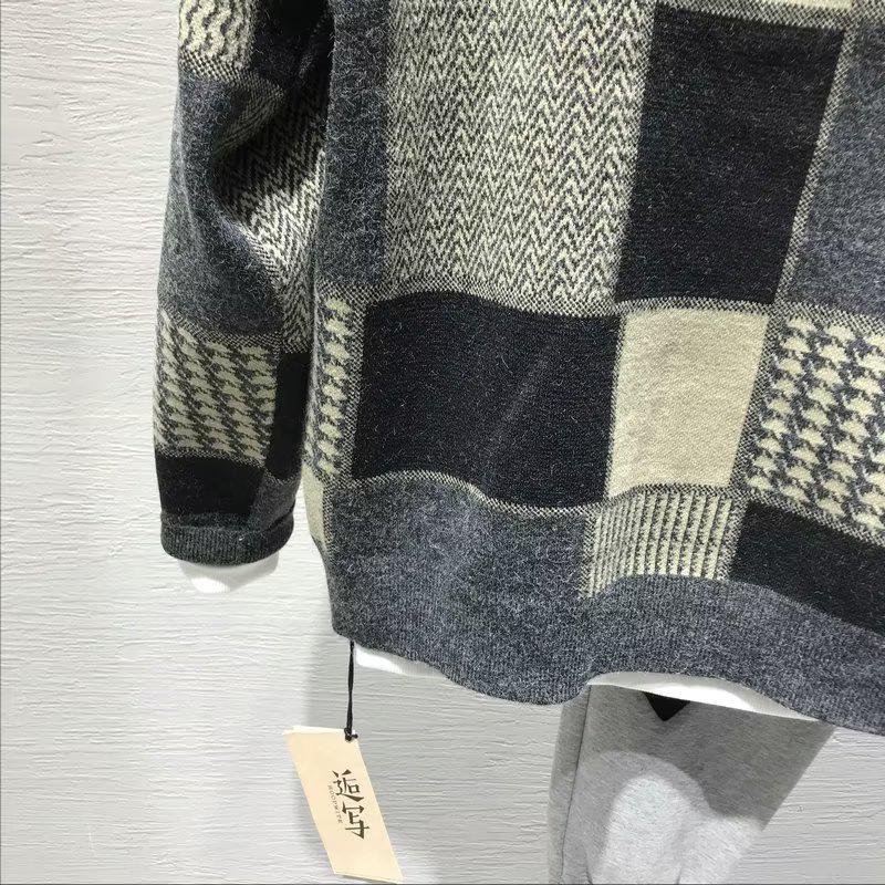 Мужская мода осень/зима 2024 года: Вязаный кардиган в клетку Colorblock — модный, молодежный и универсальный повседневный топ