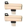 2Pcs USB C to 3.5mm Audio Adapter 2 in 1 Type C 3.5mm Listening Music While Charging Durable ABS USB C to Audio Jack