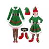 Children's Christmas Clothing Long-sleeved Women's Medium and Long Dresses, Men's and Women's Osplay Adult Green Elf