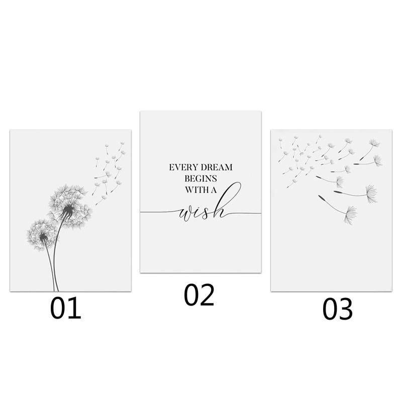 Картина на холсте с изображением одуванчика Загадай желание Плакат с изображением одуванчика Скандинавский стиль Минималистский декор для гостиной и спальни Домашний декор