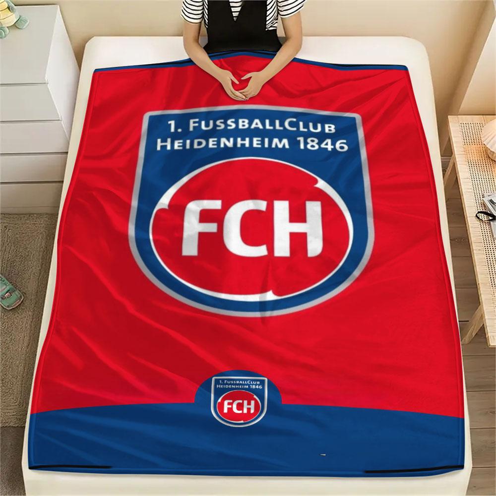 1PC 1. FC Heidenheim Patterned Flannel Blanket Suitable For All Seasons for Home Decor Warmth and Comfort Gifts Holiday Present