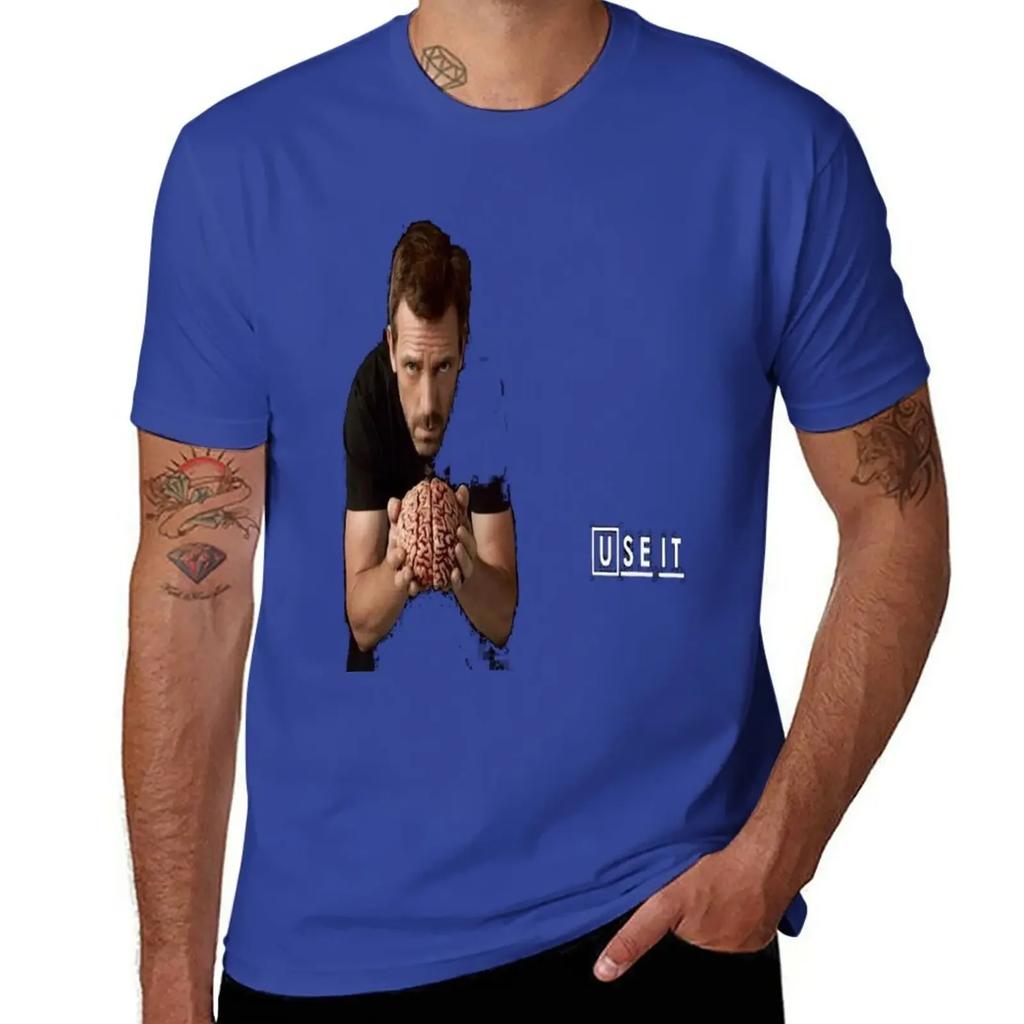 Dr House with brain T-Shirt sweat customizeds mens white t shirts