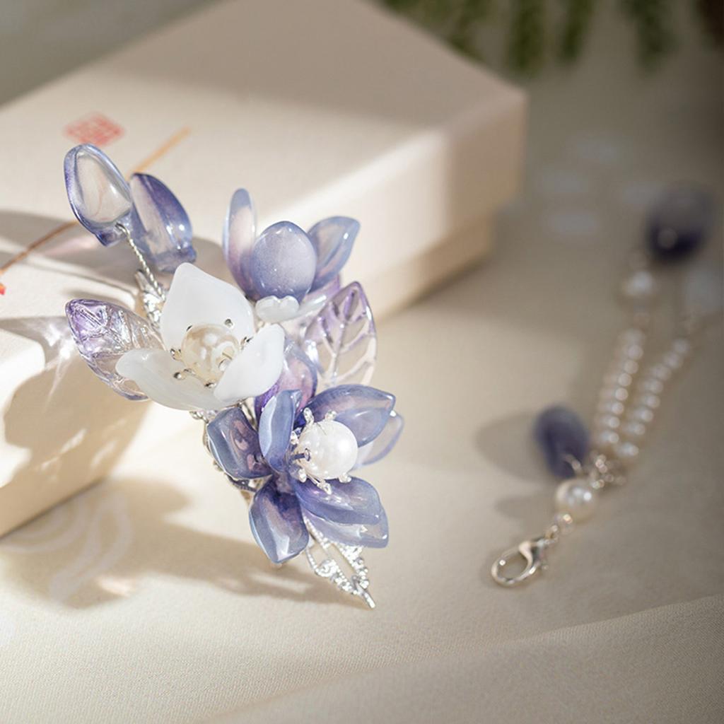 2 шт. Китайский стиль кисточка заколки для волос пружина фея цветок заколка для волос для женщин девушек элегантная жемчужная стеклянная заколка для волос аксессуары для волос