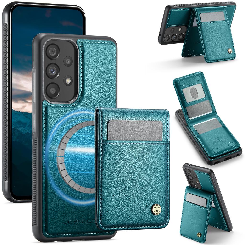 Кожаная задняя крышка для Samsung Galaxy A52 5G/Galaxy A52s 5G/Galaxy A52 4G, совместимая с MagSafe, чехол для телефона JEEHOOD J06 с карманом для карт, блокировка RFID