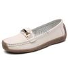 Fashion Genuine Leather Women Flats Woman Casual Shoes Luxury Loafers Female Slip-on Boat Shoes Moccasins Big Size 35-44