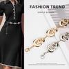 Korean Version Women's Metal Double Ring Waist Chain with Suit Dress with High-end Minimalist Decorative Belt for Girls