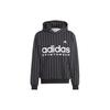 Adidas Logo Print Striped Hoodie Men Tops Black IB8381