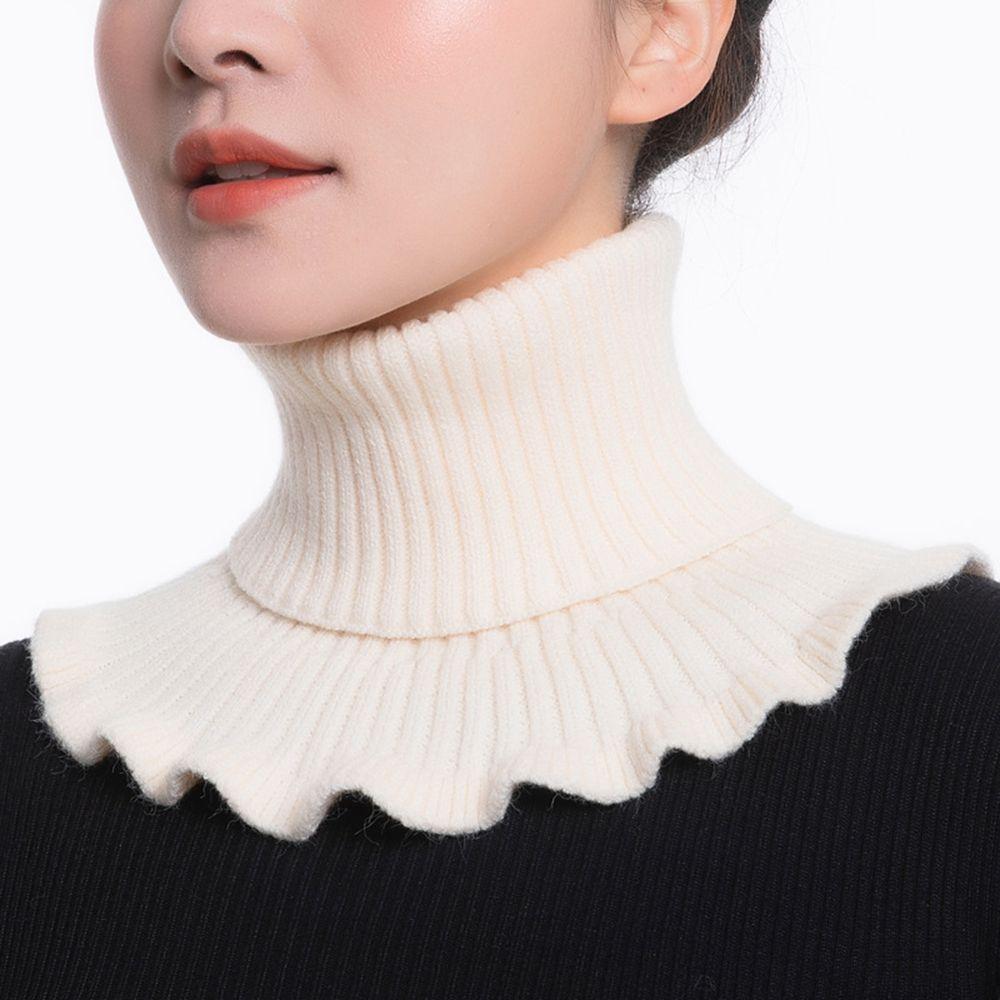 Decoration Accessories Ruffle Female Wool Scarf Korean Style Scarves Knitted Bib Fake Collar