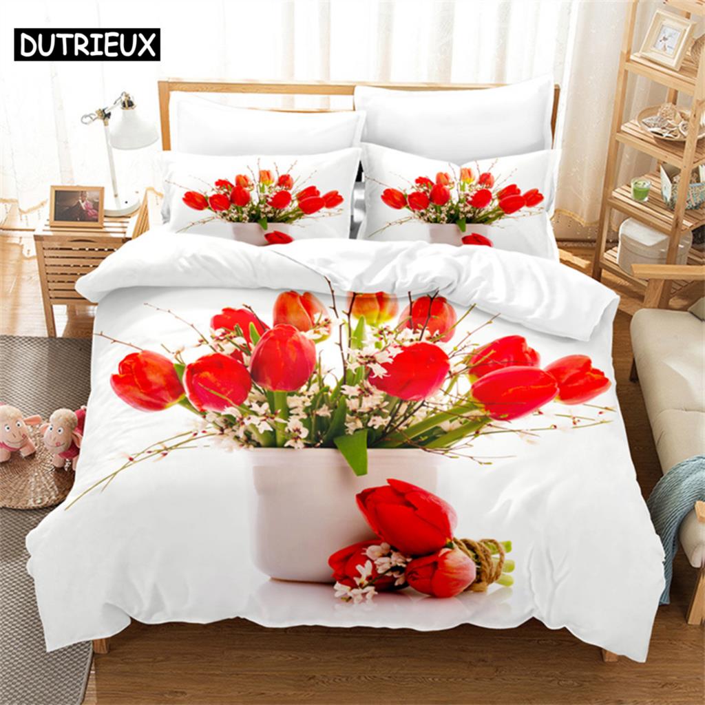 Комплект постельного белья Tulip Scenery Queen, пододеяльник, детский комплект постельного белья, комплект постельного белья King Size, комплект постельного белья