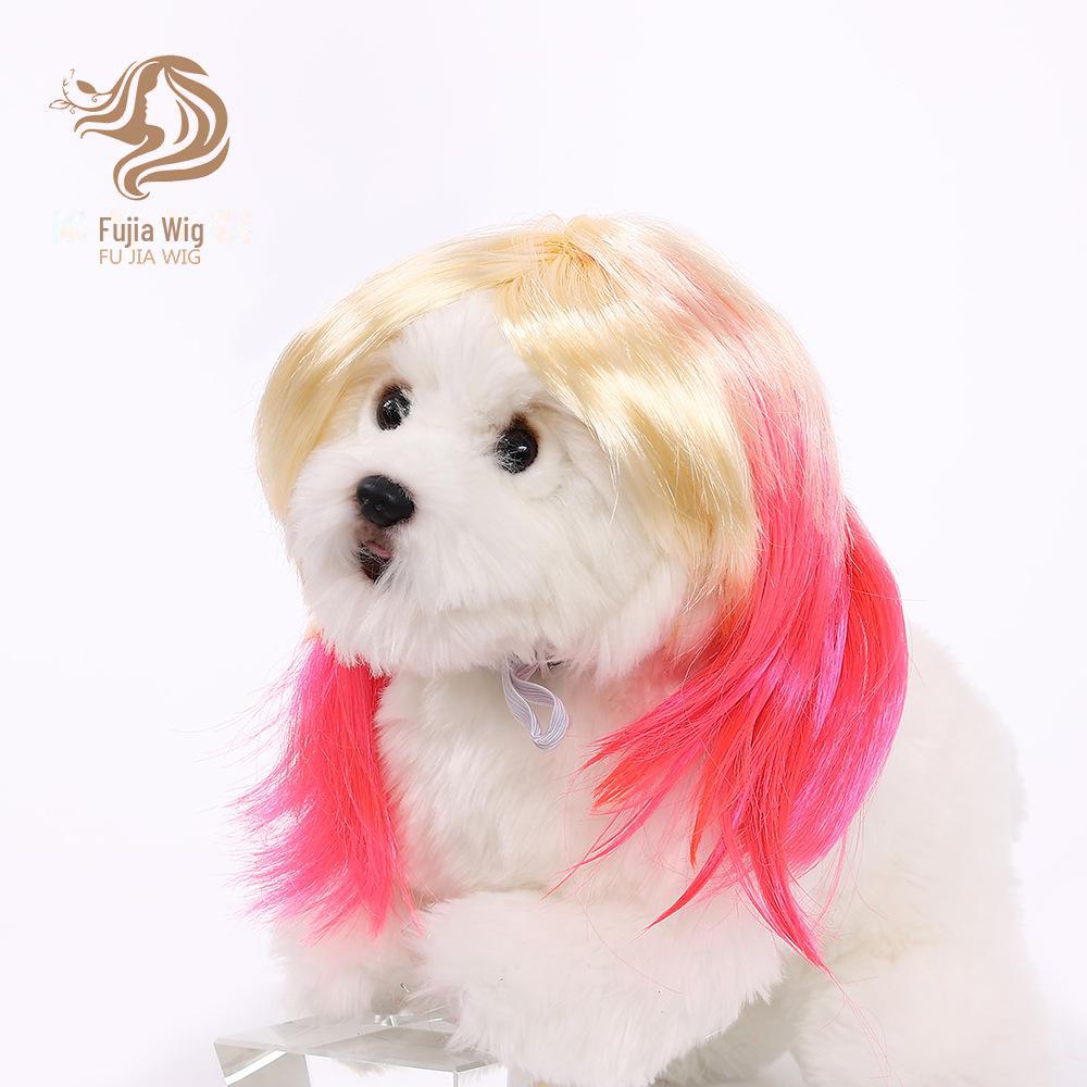 Двухцветные парики с челкой для кошек и собак: Универсальный аксессуар для питомца на Хэллоуин