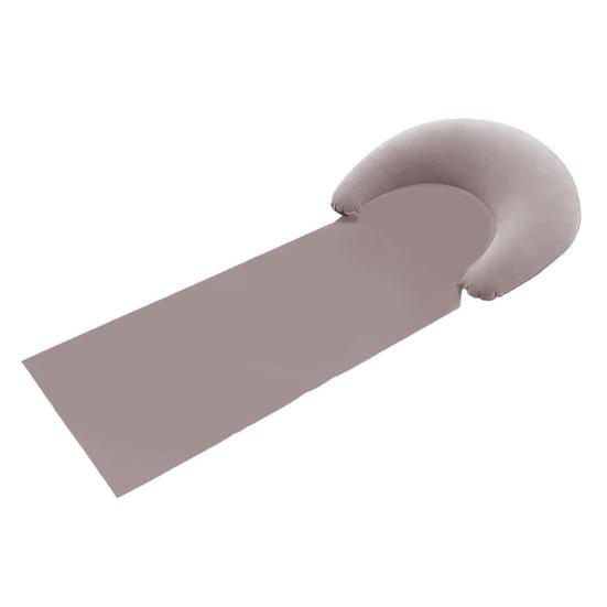 Beach Mat with Inflatable Pillow Portable Lightweight Outdoor Beach Lounger Sunbathing Relaxing Beach Blanket with Flocking Headrest