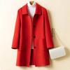 Шерстяное пальто с длинными рукавами, морозостойкое, ветрозащитное, повседневное, однобортное, однотонное, зимнее, двустороннее, шерстяное пальто, повседневная одежда