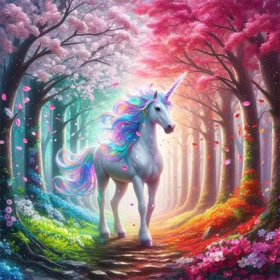 Colorful Unicorn Diamond Painting New 2024 Full Round Square Diamond Embroidery Cross Embroidery Kit Home Wall Decoration Gift