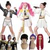 Kids K-Pop Demon Hunters Zoey Rumi Mira Costume Fancy Dress Cosplay Virtual Idol Movie Cosplay for Girls' Kids Halloween Carniva