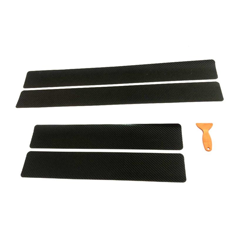 4 шт. Наклейки на автомобиль 4D Углеродное волокно Универсальные Накладки на пороги Защита от царапин 60X7СМ Наклейка на дверь автомобиля Внешняя защита Автоаксессуары