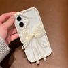 Для iPhone 16 Чехол Дизайн с двумя бантами Эпоксидный ТПУ+ПК Задняя крышка телефона Декор стразами