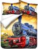 3D Train Digital Printing Duvet Cover Set, Retro Steam Train Theme Bedding Set Microfiber Duvet Set Train Track Pillowcases