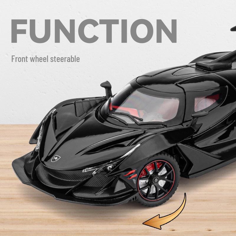 Аполлон IE 1:24 Модель автомобиля из легкого сплава: Спортивная игрушка с оттягивающимся механизмом, звуком и светом, с открывающимися дверцами