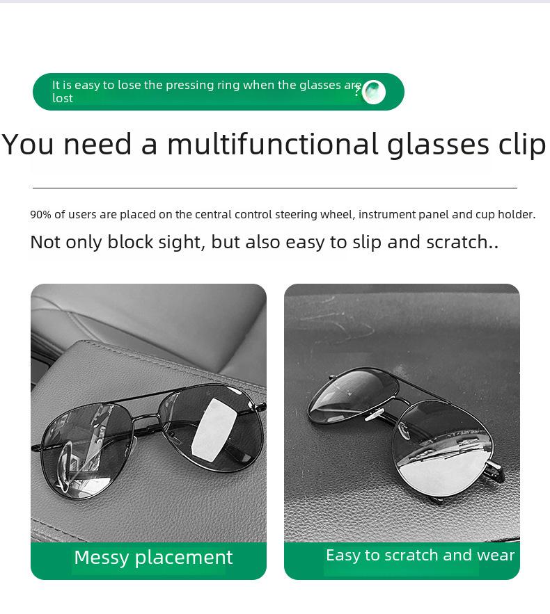 Многофункциональный держатель для солнцезащитных очков на автомобильный козырек и зажим для карт