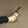 Fashion New Spring/autumn Genuine Leather Women Shoes Round Toe Mary Jane Shoes for Women Fashion Retro Belt Buckle Low Heel Women Pumps