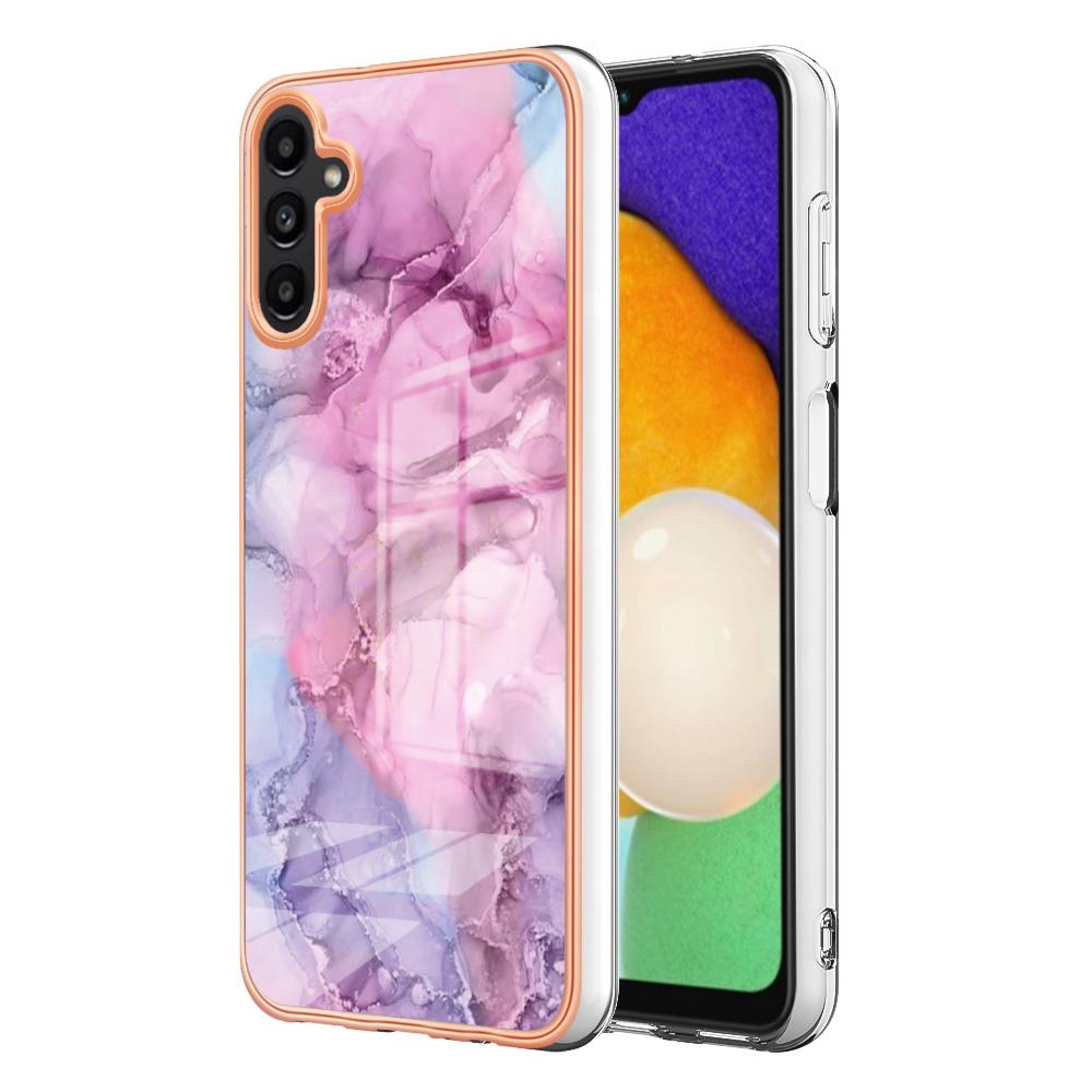 Для Samsung Galaxy A56 5G Чехол из ТПУ Мраморный узор 2,0 мм Гальваническое покрытие Задняя крышка телефона