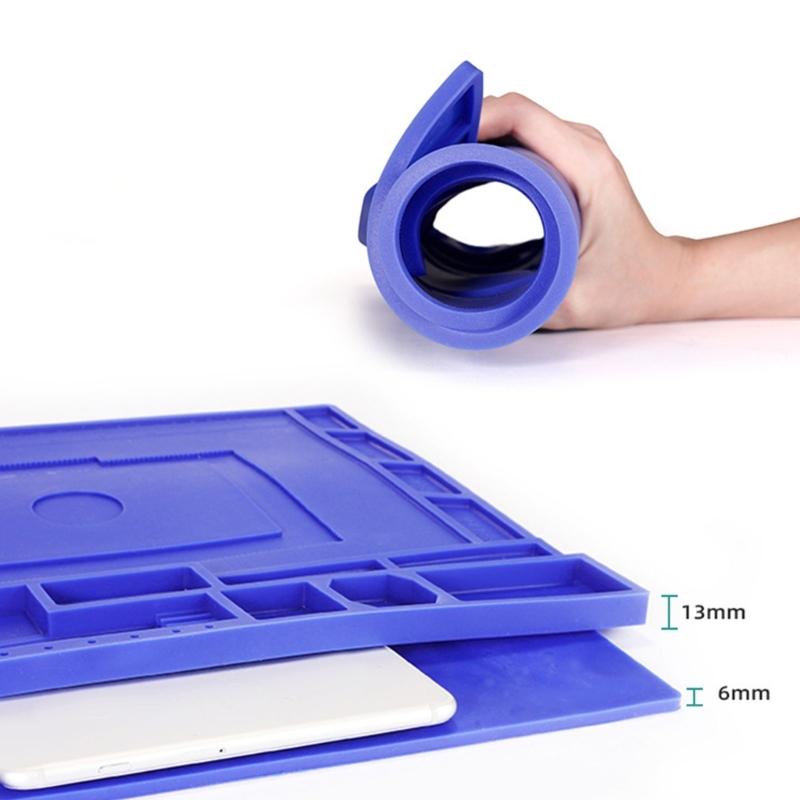 High Temperature Proof Workstation Pad Soldering Mat Integrated Ruler For Phone Computer Maintenance AntiSkid Textures