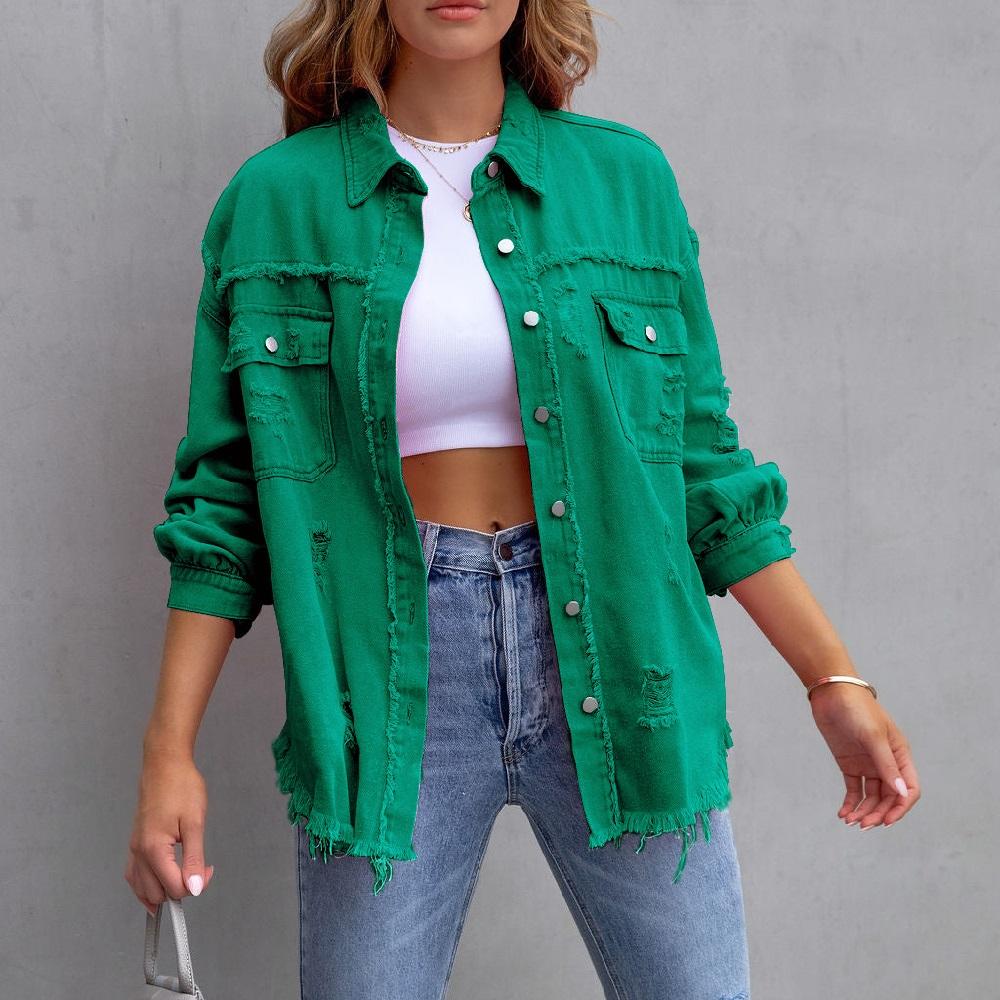 Женские осенне-весенние джинсовые куртки с длинным рукавом, однобортные винтажные джинсы, кардиганы, пальто, женская повседневная свободная верхняя одежда, топы