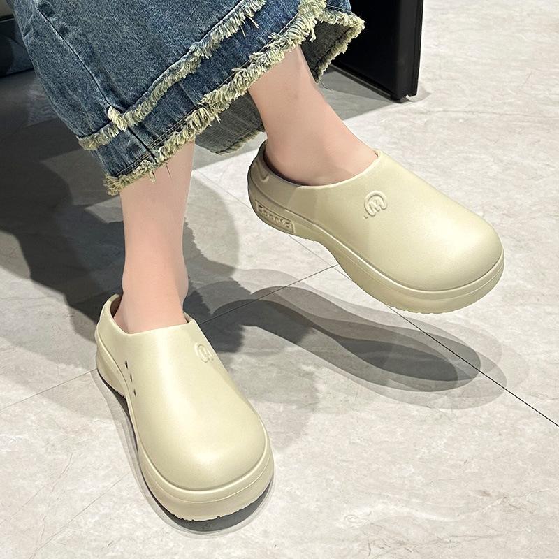 Туфли EVA Hole, летние сандалии с толстой подошвой и симпатичным носком для женщин летом