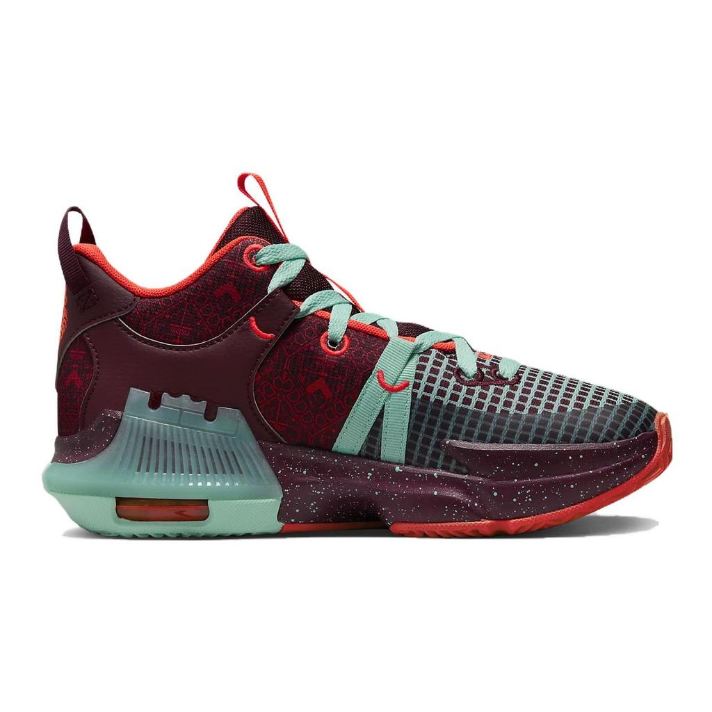 Nike Witness 7 SE Амортизация Противоскользящие Износостойкие Средние Детские Баскетбольные Кроссовки Красный Зеленый Подростки FB8976-600