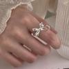 Цветочное кольцо из стерлингового серебра для женщин - Высококачественный дизайн с открытым соединением для осени/зимы