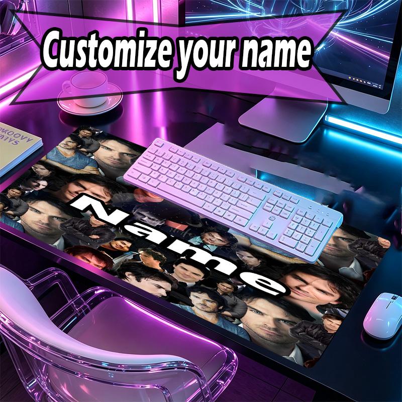 Custom Name Personalized Damon Salvatore Pattern Mousepad, Laptop PC Desk Mat, Decorative Desk Mat for Home Keyboard Pad Gift