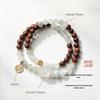Natural White Jade Green Grape Lotus Pod Double Circle Bracelet - Elegant Chinese Niche Beaded Jewelry