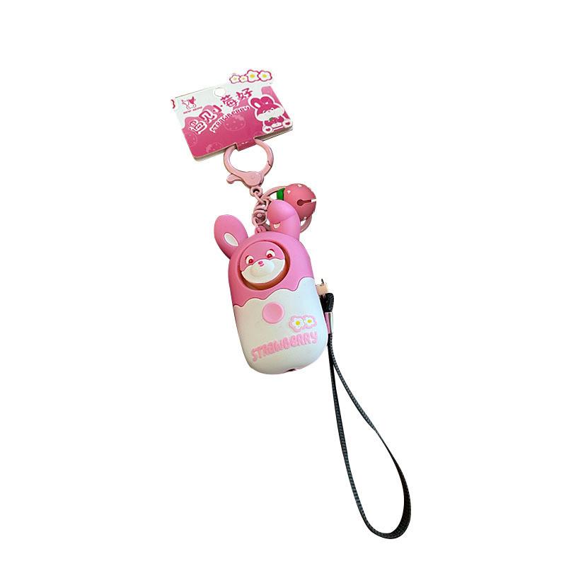 Силиконовый милый ночник-брелок в виде клубничного кролика и будильник для аксессуаров для развлечения