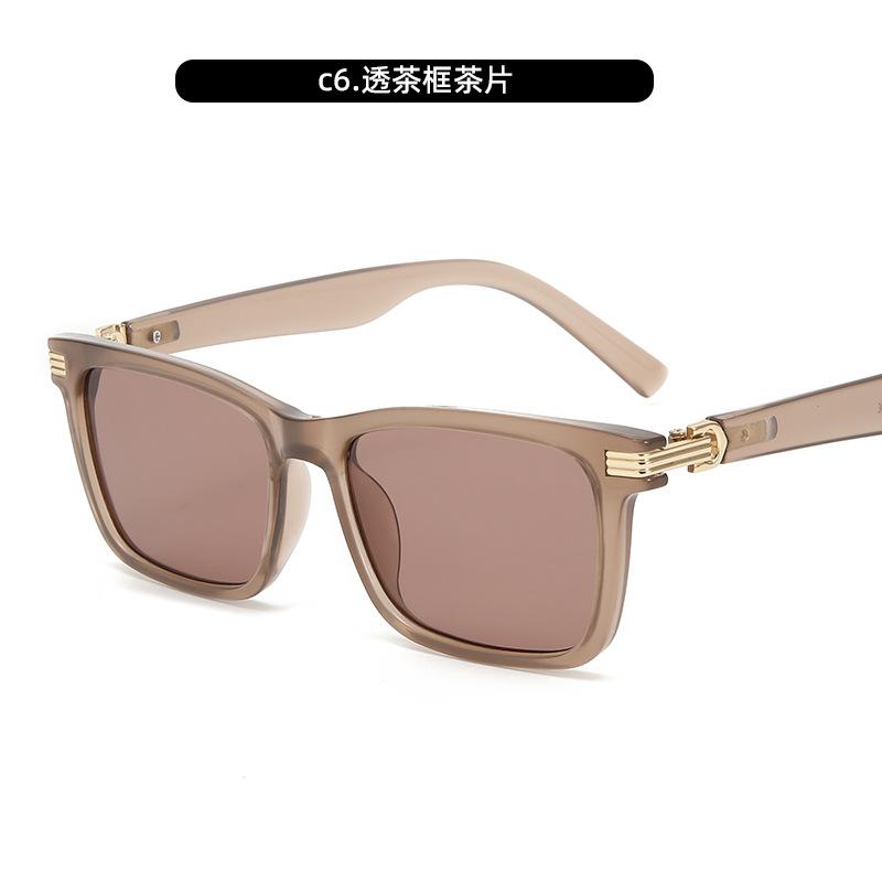 Солнцезащитные очки Ретро Квадратные Большая оправа Солнцезащитные очки Персонализированные Простые Солнцезащитные очки Мужские