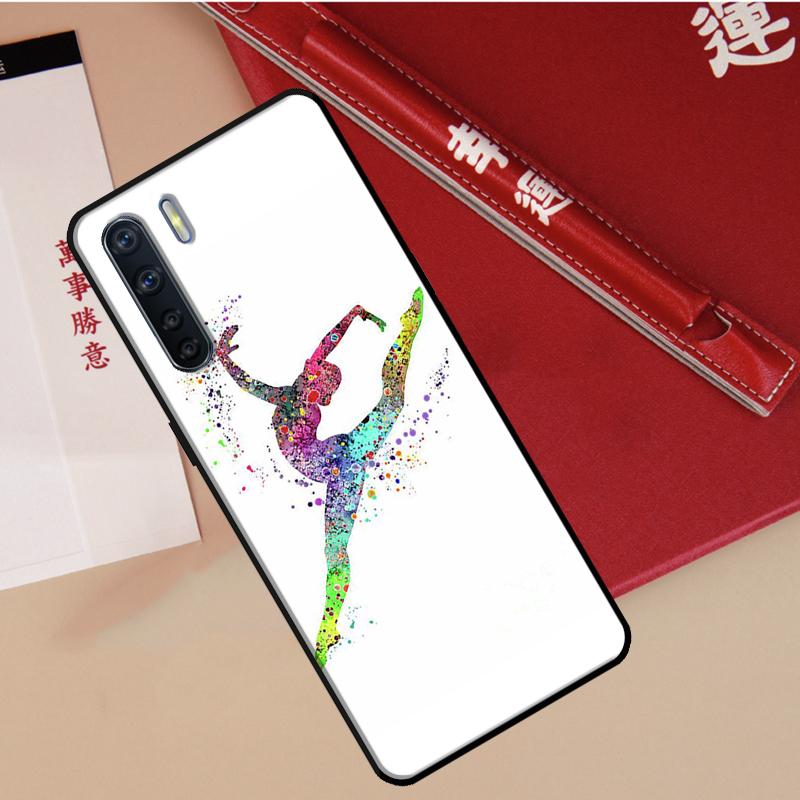 Акварельный чехол для гимнастики для Oppo A94 A18 A74 A57 A17 A77 A38 A58 A78 A98 A54 A80 A60 A40 A96 A76 A16 A15 A5 Pro
