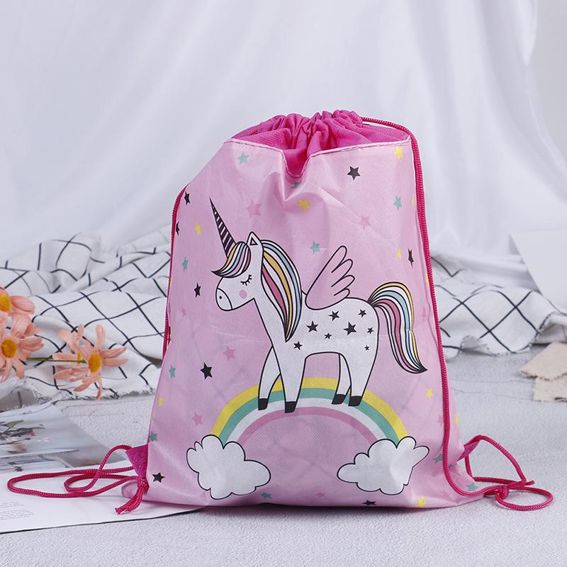 Красивый цветок единорог мультфильм нетканый подарочный пакет продвижение бесплатная повседневная необходимость связка карман