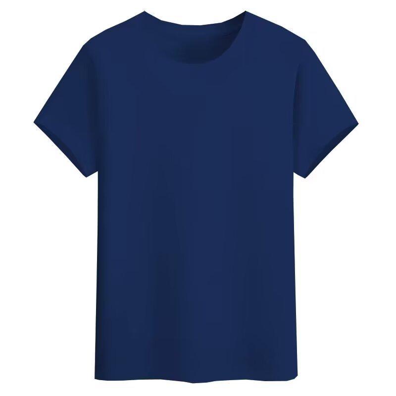 Мужская летняя дышащая однотонная футболка с круглым вырезом, облегающая, повседневная