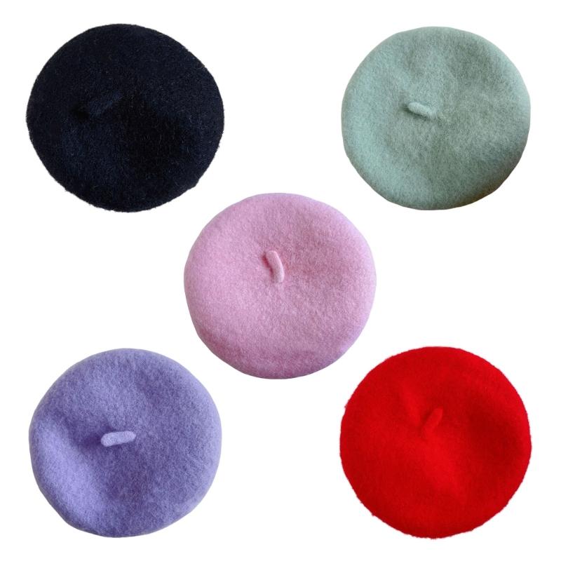Creative Pet Beret Hat for Cats and Small Dogs Soft Wool Top Caps for Costumes and Holiday Photoshooting Headwears