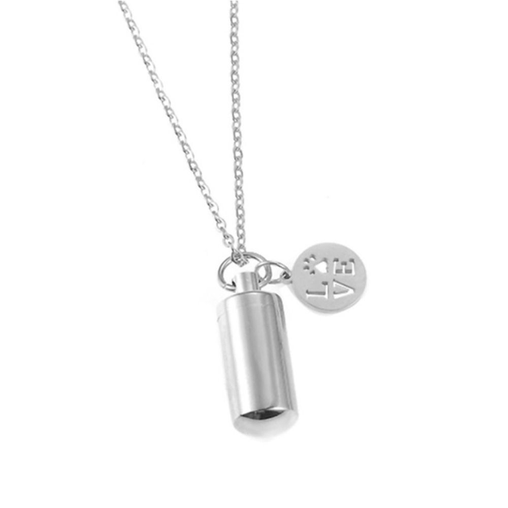 DIY Ashes Urn Memorial Necklace Gold Silver Perfume Vial Pendant Keepsake Pendant Unisex