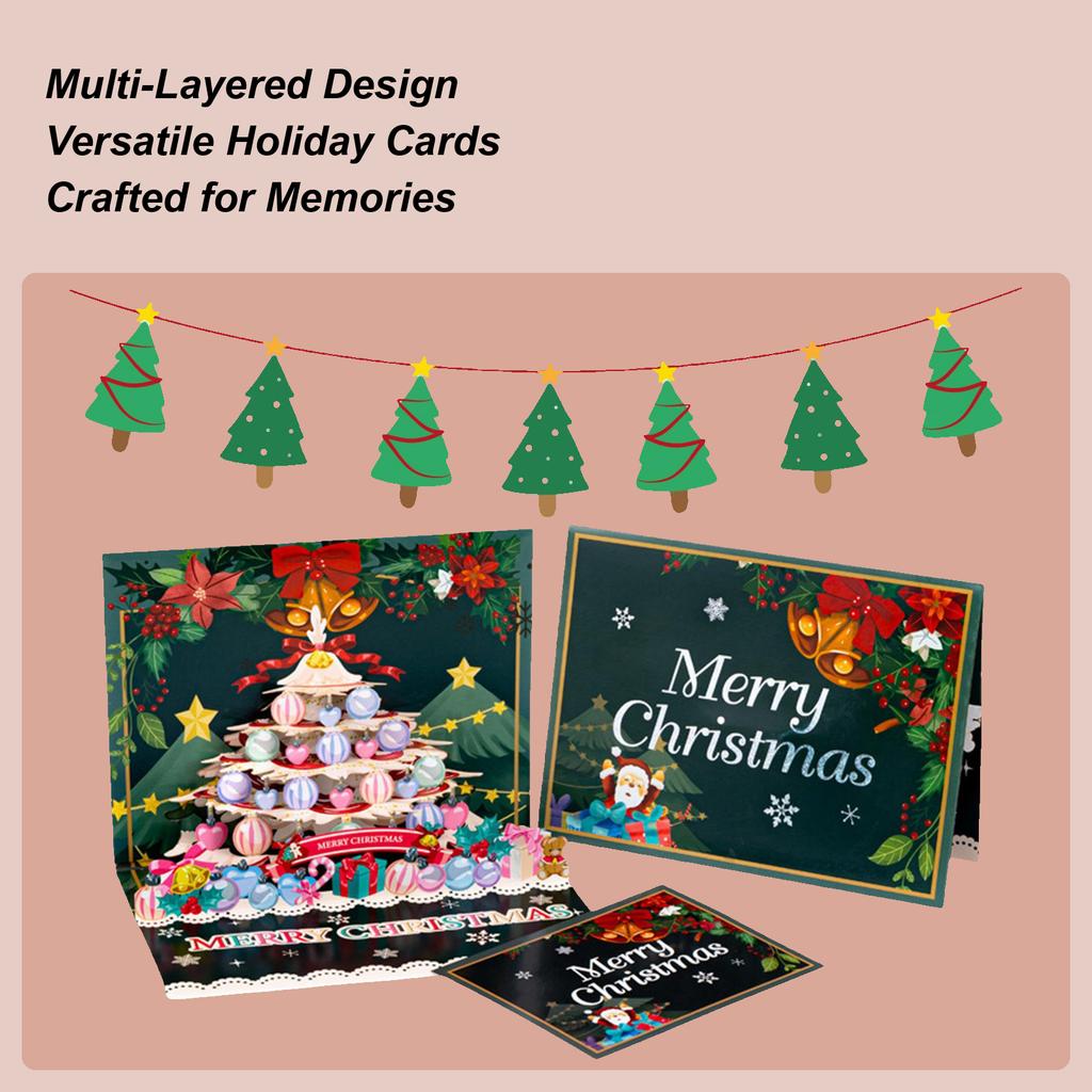 3D Christmas Greeting Cards Funny Gift Cards with Envelopes for Women Men Grandma Grandpa Wife Husband Family Friends