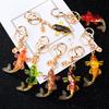 Goldfish Keychain Handmade Natural Resin Fish Pendant Keyring Bag Car Key Accessories Whimsical Office Decor