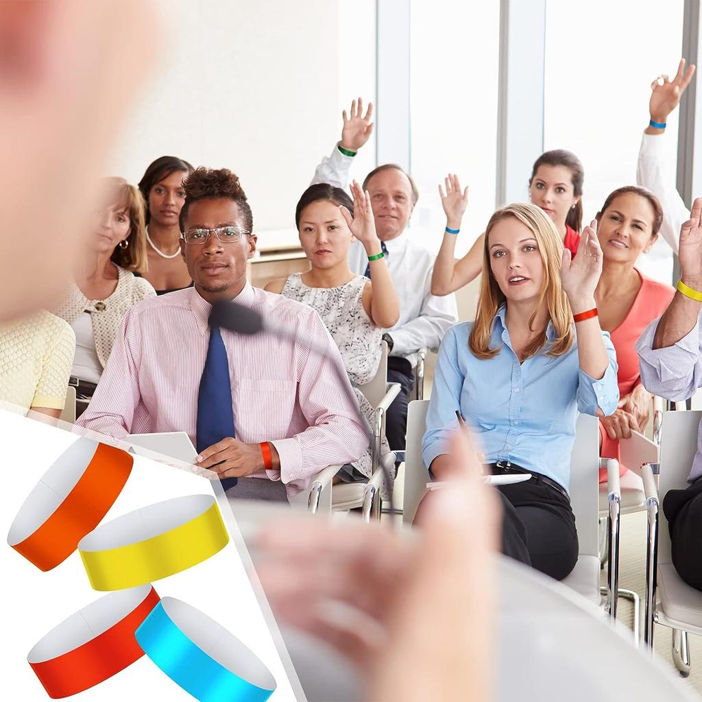 600 шт., бумажные браслеты, водонепроницаемые браслеты для вечеринок, легкие концертные браслеты, неоновые цветные клейкие браслеты