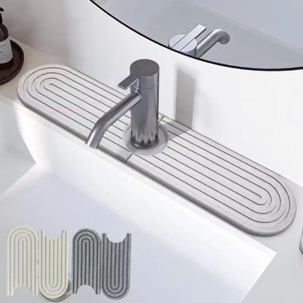 Super Absorbent Fast Drying Faucet Mat Diatom Mud Moisture-proof Faucet Drain Pad Non-Slip Reusable Diatomite Stone Sink Tray