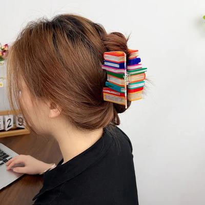 Креативные радужные книги заколка для волос смешная книга краб зажим для волос подарок учителю клип акула аксессуары для волос для женщины